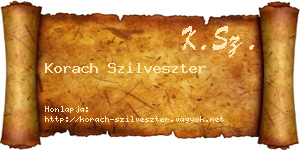 Korach Szilveszter névjegykártya